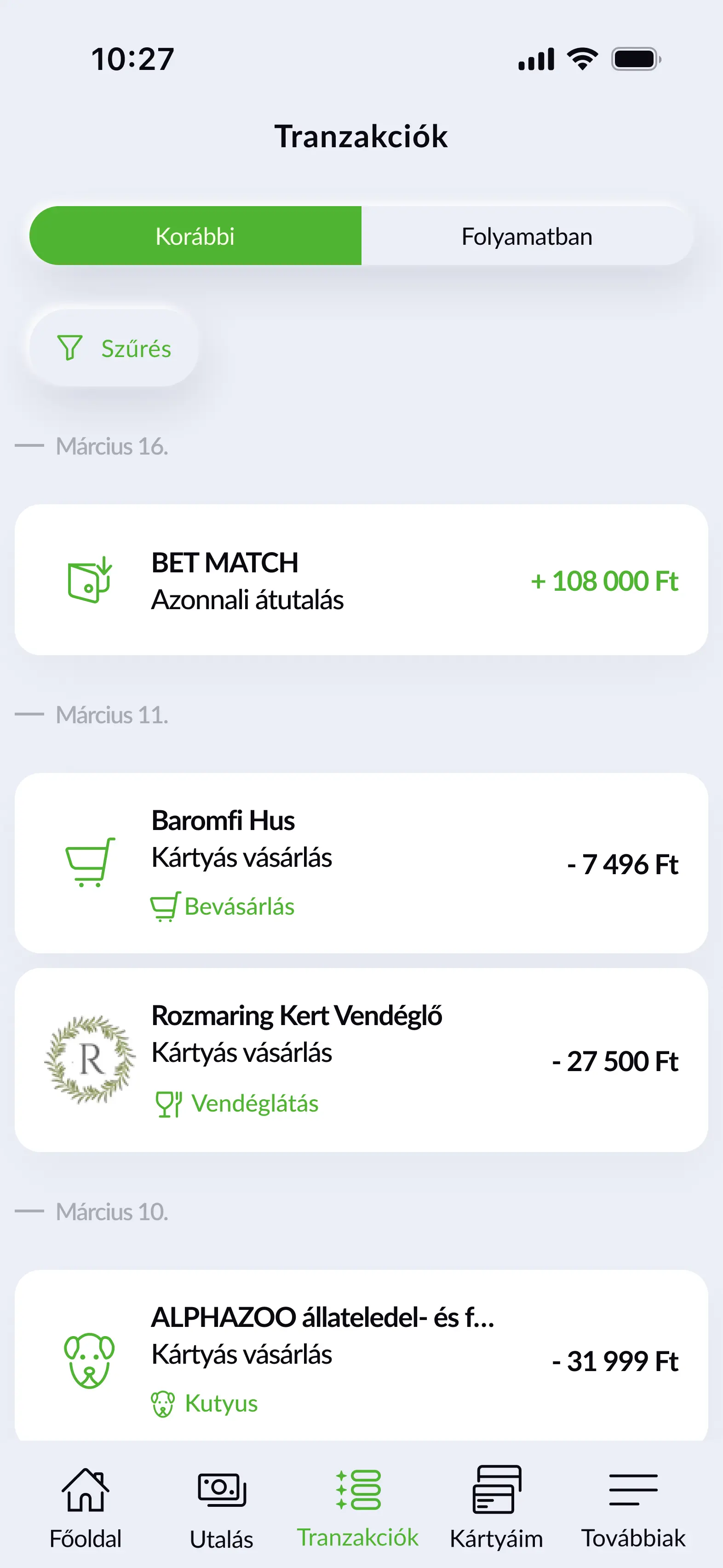 tranzakciók